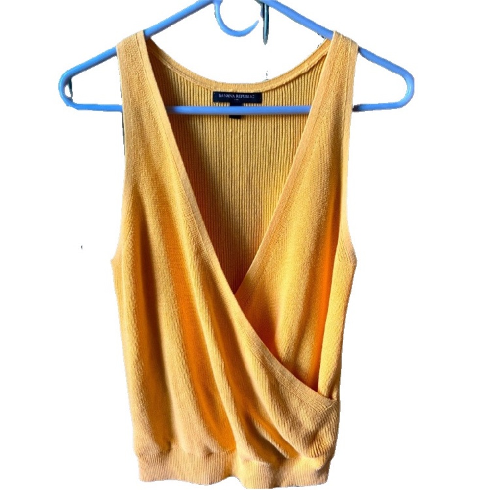 Banana Republic Small Sweater Vest Faux Wrap V-Neck Tank Top